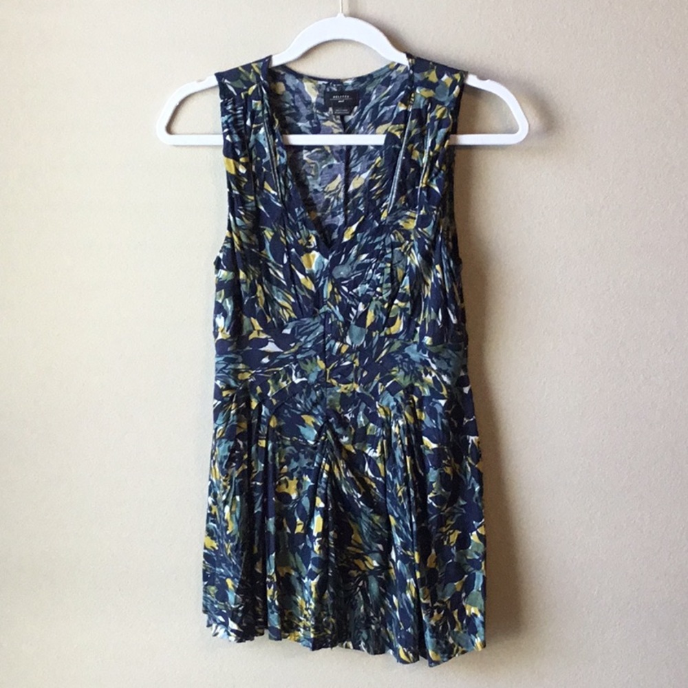 Anthropologie Deletta, Blue & Gold Knit Tunic, S